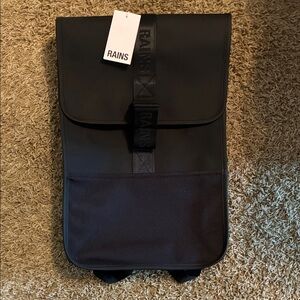 Rains Charcoal Black Backpack Unisex